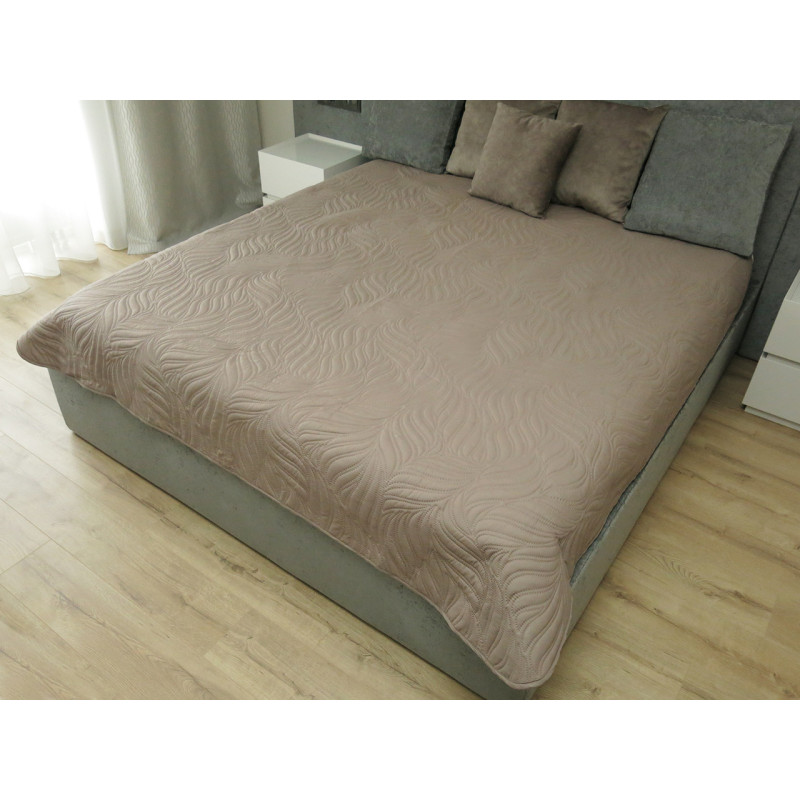 Покривало Decorator двостороннє - Листя капучино/бежевий 210x215