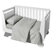 Комплект дитячої постільної білизни в ліжечко IDEIA Papaella бавовна з вишивкою сірий