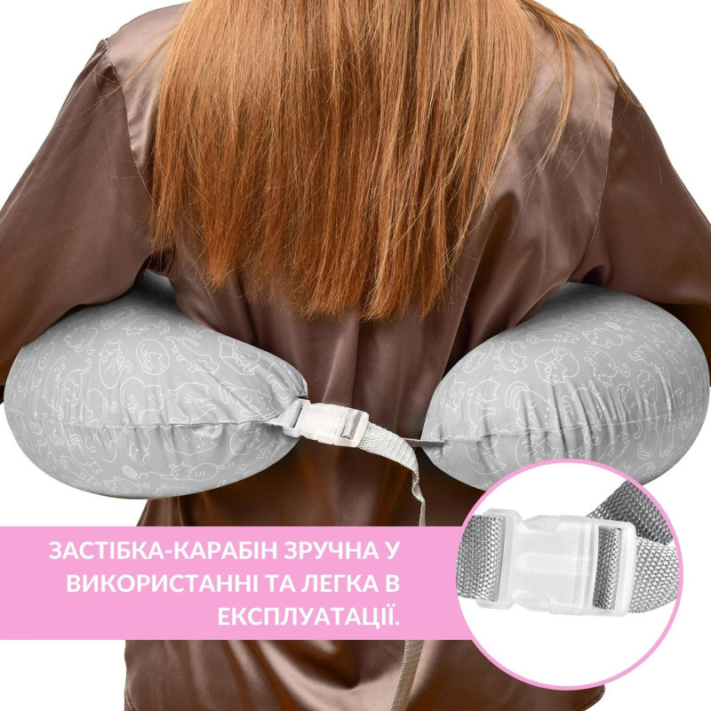 Подушка для годування IDEIA 60х70х16 - Диванчик котики сіра Подушка для годування IDEIA 60х70х16 - Диванчик котики сіра