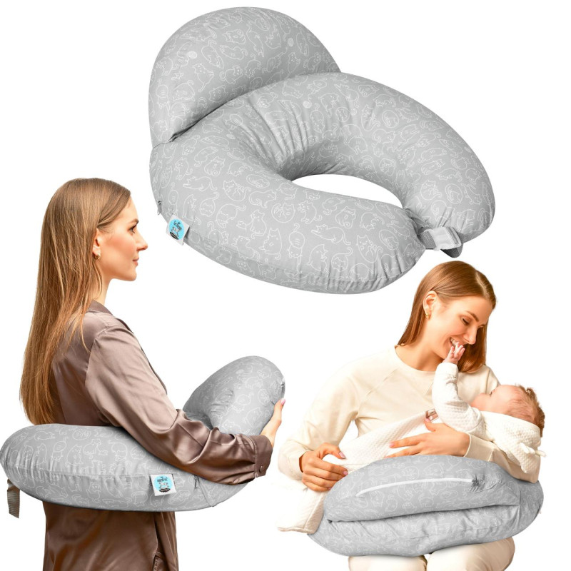 Подушка для годування IDEIA 60х70х16 - Диванчик котики сіра Подушка для годування IDEIA 60х70х16 - Диванчик котики сіра