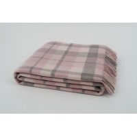 Плед вовняний Vladi — Метро No1 Jolly біло-рожево-дим 140*200 полуторний