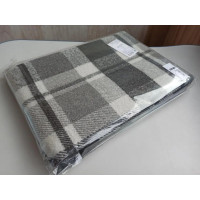 Плед вовняний Vladi — Метро No6 Rick біло-дим-т.сірий 140*200 полуторний