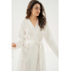 Халат-кімоно з льону Lotus Home — Madrida білий L/XL