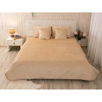 Покривало двостороннє Руно 150x220 см - Велюр Beige бежевий ромб (26078)