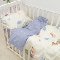 Дитяча постільна білизна для немовлят Viluta сатин твіл - 762 з простирадлом на гумці