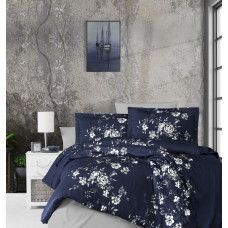 Постільна білизна First Choice сатин — Arya navy blue євро