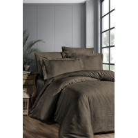 Постільна білизна First Choice сатин Dark жакард — Amore brown євро