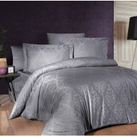 Постільна білизна First Choice сатин Dark жакард — Sofya quicksilver євро