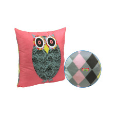 Подушка Руно 50x50 - Owl Grey рожевий сатин (17410)