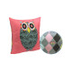 Подушка Руно 50x50 - Owl Grey рожевий сатин (17410)
