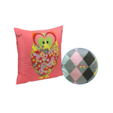 Подушка Руно 50x50 - Owl Red сатин рожева (17409)