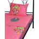 Набір простирадло з наволочкою Руно - Owl рожевий сатин 143x215+50x70 см (20533)