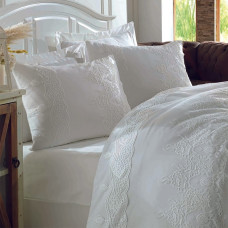 Постільна білизна Dantela Vita сатин з мереживом — Duru євро