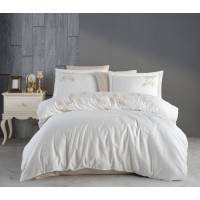 Постільна білизна Dantela Vita сатин з вишивкою — Tutku євро