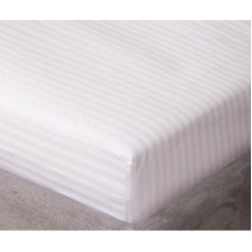 Простирадло на гумці Viluta сатин страйп - 160x200+25 Біла