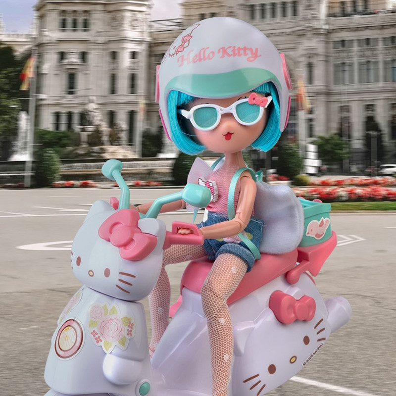Ігровий набір 4SF Manga Dolls серії Hello Kitty — Красотка Пінк на скутері Ігровий набір 4SF Manga Dolls серії Hello Kitty — Красотка Пінк на скутері