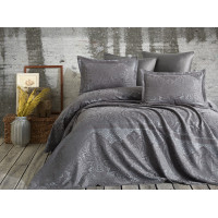 Покривало жаккард із наволочками Dantela Vita - Hazel antrasit антрацит євро 260*260