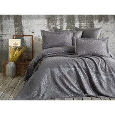 Покривало жаккард із наволочками Dantela Vita - Hazel antrasit антрацит євро 260*260