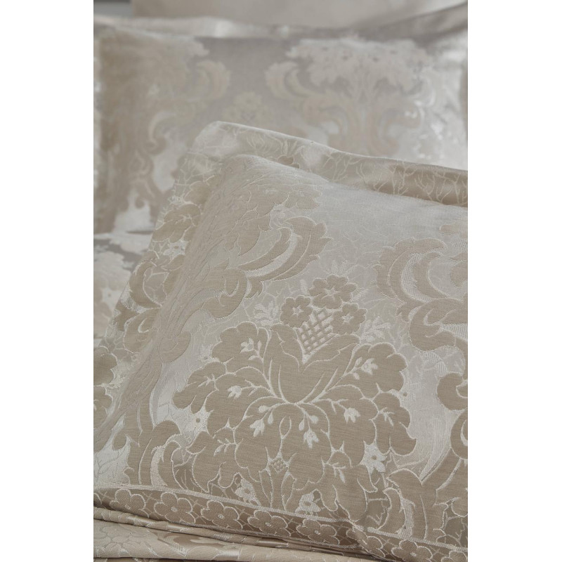 Покривало жакард із наволочками Dantela Vita - Armada vizon темно-бежевий євро 250*260 Покривало жакард із наволочками Dantela Vita - Armada vizon темно-бежевий євро 250*260