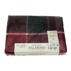 Плед вовняний Vladi - Палермо №7 Sofa біло-червоно-чорний 140*200 полуторний оптом