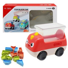 Машинка з блоками "Динозаврик" (рожевий) MI BAO (228109)