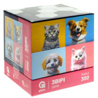 Пазли "Звірі. Пара собачок та кошенят", 300 деталей qbee (220026)