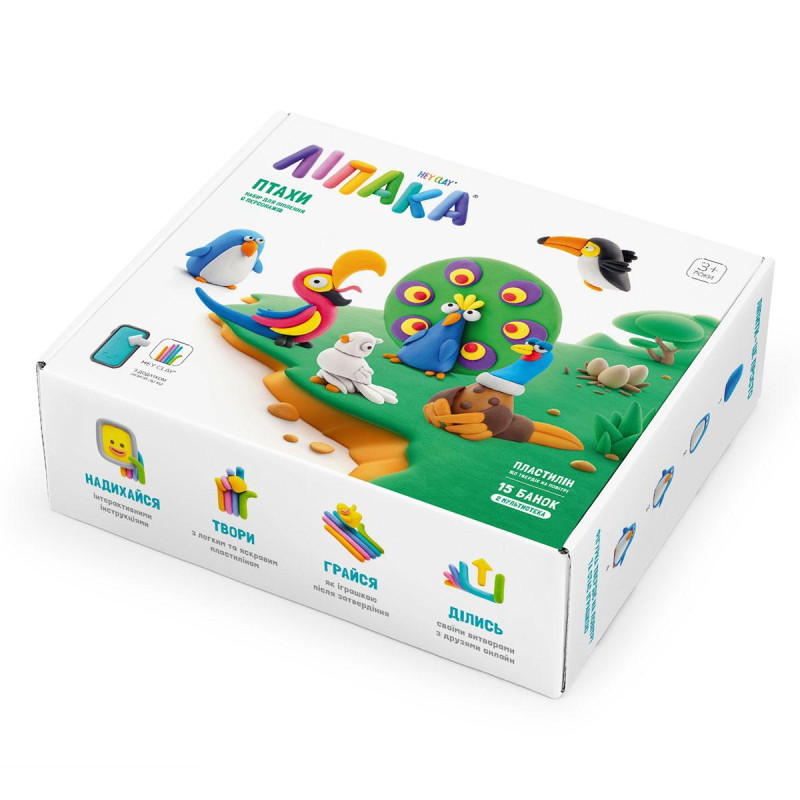 Меганабір самозатвердіючого пластиліну Липака – Птахи Меганабір самозатвердіючого пластиліну Липака – Птахи