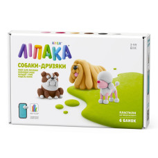 Набір пластиліну Ліпака - Собаки-друзі: Комондор Муді, Бульдог Гіпно, Пудель Поппі