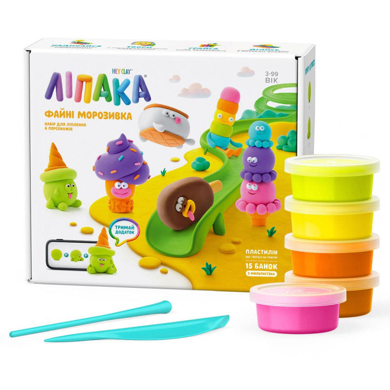 Меганабір самозатвердіючого пластиліну Липака – Класне морозиво Меганабір самозатвердіючого пластиліну Липака – Класне морозиво