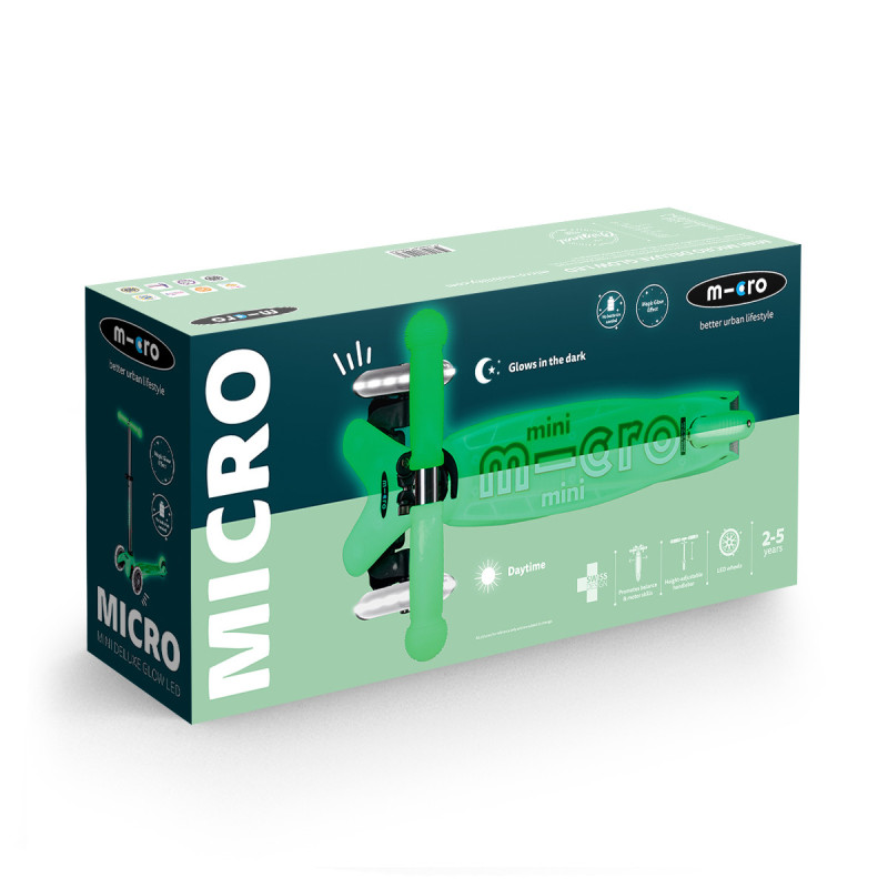 Самокат Micro серії Mini Deluxe Glow LED - Крижаний лайм Самокат Micro серії Mini Deluxe Glow LED - Крижаний лайм