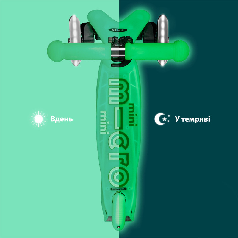 Самокат Micro серії Mini Deluxe Glow LED - Крижаний лайм Самокат Micro серії Mini Deluxe Glow LED - Крижаний лайм