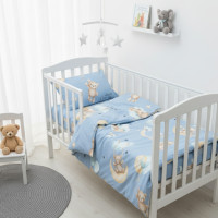 Дитяча постільна білизна для немовлят Viluta ранфорс - 25415 blue