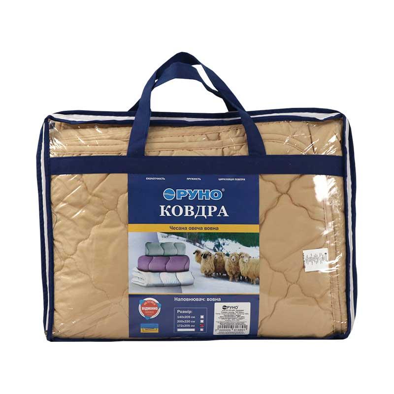 Ковдра Руно - Комфорт вовняна легка бежева двоспальна 172x205 см 160 гр/м2 (21372) Ковдра Руно - Комфорт вовняна легка бежева двоспальна 172x205 см 160 гр/м2 (21372)