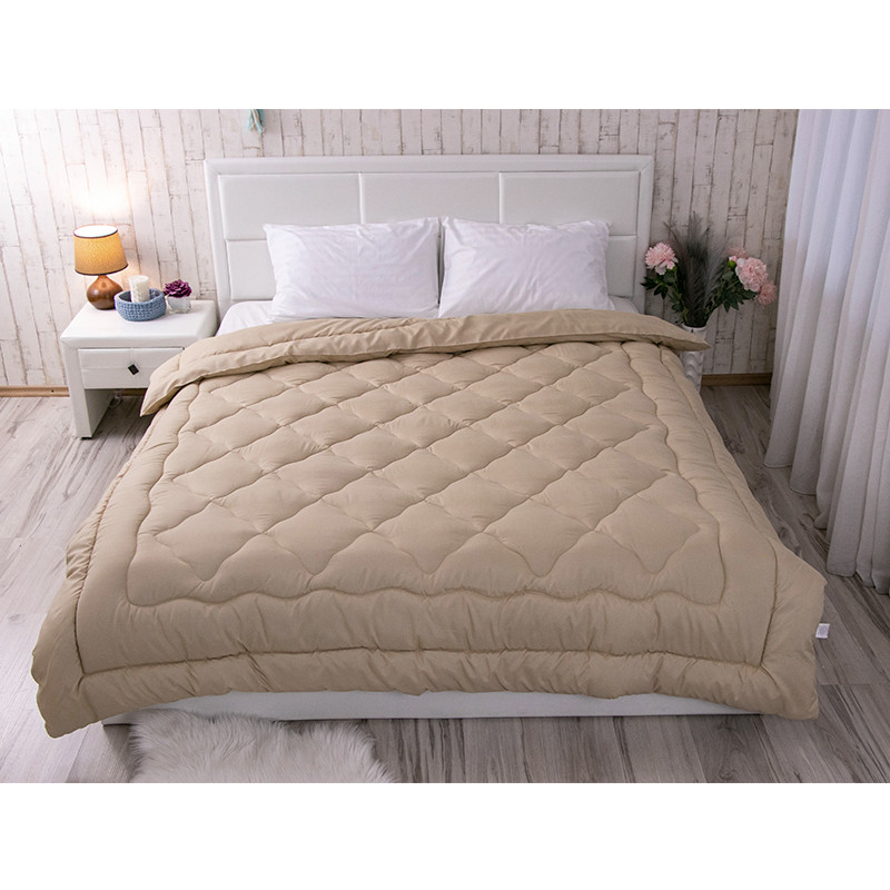 Ковдра Руно - вовняна тепла бежева євро 200x220 см 450 гр/м2 (22369) Ковдра Руно - вовняна тепла бежева євро 200x220 см 450 гр/м2 (22369)