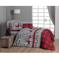 Постільна білизна First Choice фланель — Happiness Red євро