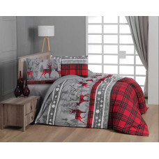 Постільна білизна First Choice фланель — Happiness Red євро