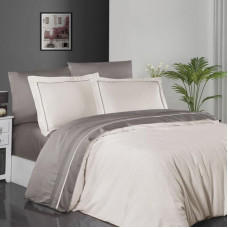 Постільна білизна First Choice сатин Deluxe — Serenity ivory-mink євро