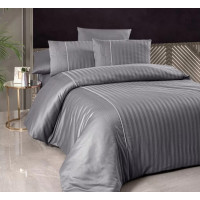 Постільна білизна First Choice сатин Dark Deluxe — Modalife quicksilver євро