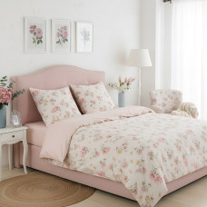 Постільна білизна Isleep Viluta ранфорс з простирадлом на гумці (160*200) - 25409 двоспальна