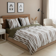 Постільна білизна Isleep Viluta ранфорс з простирадлом на гумці (160*200) - 25416 двоспальна