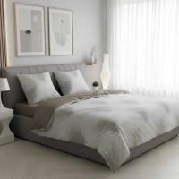 Постільна білизна Isleep Viluta ранфорс з простирадлом на гумці (160*200) - 25403 двоспальна