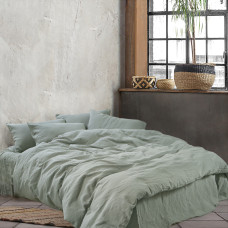 Постільна білизна Lotus Home - Karlin frosty green зелений євро