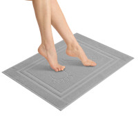 Килимок для ніг і ванної кімнати IDEIA - 50х70 см бавовна жаккард з ніжками сірий (700 гр/м2)