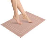 Килимок для ніг і ванної кімнати IDEIA - 50х70 см бавовна жаккард з ніжками бежевий (700 гр/м2)