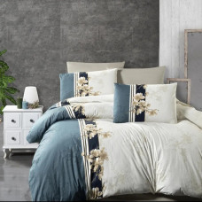Постільна білизна First Choice ранфорс - Manolya blue stone євро