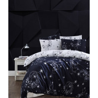 Постільна білизна First Choice ранфорс - Glare navy blue євро