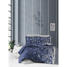 Постільна білизна First Choice сатин - Living navy blue евро