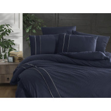 Постільна білизна First Choice сатин Dark Deluxe -  Alfa navy blue евро