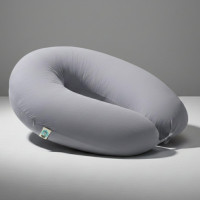 Подушка для вагітних і годування IDEIA SeiDesign 30x190 трикотаж з ґудзиком сірий-беж