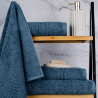 Рушник махровий Aisha Stripy - Джинс 50*90 (550 г/м2)